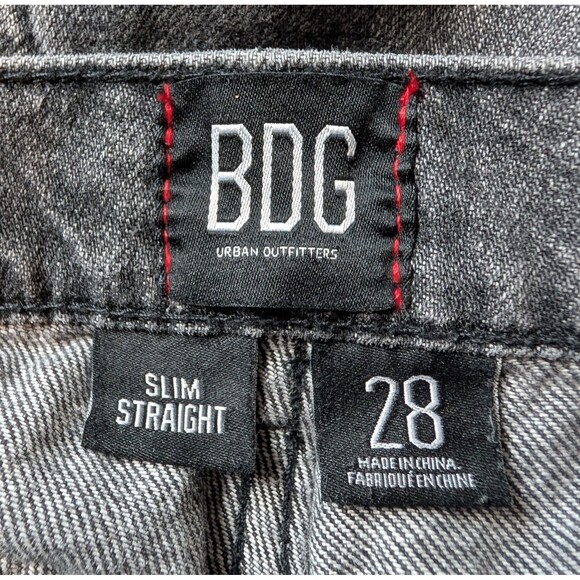 BDG Urban Outfitters Black Slim Straight Size 28 Washed Denim Ripped Jeans Women - Picture 7 of 11